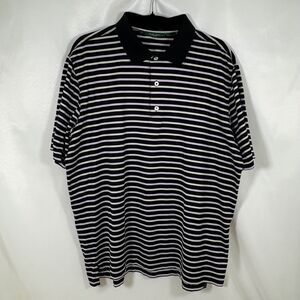 Bobby Jones Men’s Large Black Striped Golf Polo Shirt 100% Cotton